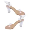 Sandaler Fashion Women's 2023 Transparenta PVC Shoes for Women Elegant Clear High Heel Wedding Dress Sandalias Mujer