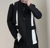 女性のスーツスーパーエーン2023スーツ女性韓国デザイン黒と白のコントラストスタイリストジャケットコート
