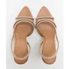 Sandaler Kvinnor High Heel Summer Transparenta klackar lyxiga strassband Slingbacks Kvinnliga Sexiga festbröllopspumpar