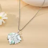 Pendant Necklaces Natural Abalone Shell Patchwork Shape Necklace Metal Chain Charm Neutral Style Jewelry Gift For Men And Women