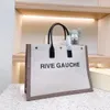 المرأة التطريز Rive Gauche Tote Designers Bag Travel Mens Fashion Clutch Cleave Luxury Canvas Facs Cross Body Counter Weekender أكياس شاطئية كبيرة السعة