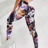 Dameslegging Tie Dye Naadloos Dames Voor Broek Push Up Workout Yoga High Waist Panty Dames Fitnesskleding