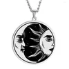 Naszyjniki wiszące 21 Style Niebiański mistyk yin yang Znaczenie Miłość z krajobrazem Monoline Odznaka Słońce i księżyc Naszyjnik ze stali nierdzewnej