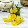 Dried Flowers Simulation Pastoral Golden Chrysanthemum Heads Bouquet Home Living Room Dining Table Decoration Fake Artificial