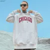 Chicago City U.S.A Créativité Design Hommes Vêtements Hip Hop Sweat Oversize Casual Style Américain Vintage Homme Manches Longues L230520