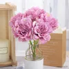 Fleurs séchées 5 pièces pivoine artificielle Bouquet de mariée pour mariage décoration de la maison pas cher soie faux supermarché salon décor