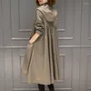 Женские траншеи Coats 2023spring Осенние корейские ветряные лампы Vintage Lose Loind Long Long Top Women Top Top Top Habardina Mujer