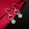 Dangle Earrings High Quality Gorgeous AE487 Classic Silver Color For Women Wholesale Fashion Jewelry Bubble Heart