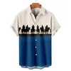 メンズカジュアルシャツユニセックスS-5XLメンズビーチパーティーレトロルーズ通気性プラスサイズの男性ハワイアンサマーT