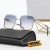 Designer-Herren-Sonnenbrille, luxuriöse Designer-Sonnenbrille für Damen, Herren-Brille, klassische Sonnenbrille, Strand-Straßenfoto, quadratische Sonnenbrille, Metall-Vollrahmen mit Originalverpackung