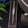 Wedding Jewelry Sets 4 pieces of bride zirconia full set of women's party jewelry luxury Dubai Nigeria CZ luxury crystal wedding necklace set 230609