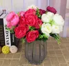 Fleurs séchées bouquet de simulation pivoine fleur soie rose bouquet vintage mariée faux maison bricolage noël mariage décoration