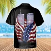 Men's Casual Shirts Mens T Shirt Beach Short Sleeve Firefighter The Brave Of 911 Aloha 3D Printed Hawaiian Button Wild Blouses Oversize