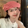 Berets Lovely Y2K bow suitable for women in spring and summer Korean version painter hat Japanese big head retro Beret G230612