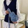 Sacos de noite Designer de ombro em forma de guitarra Denim para mulheres Saco de mensageiro de marca superior Bolsas e bolsas bonitos Satchel de verão