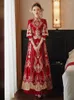 Etnische Kleding Chinese Traditionele Vrouwen Phoenix Borduurwerk Trouwjurk Cheongsam Kwasten Qipao Oosterse Toast Vestido