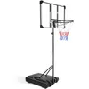 ポータブルバスケットボールフープゴールバスケットボールスタンド高さ調節可能6.2-8.5フィート35.4インチ透明バックボード付き