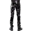 Pants Hot Sales Motorbike Men Sexy Black Wet Look PVC Stage Wear Faux Leather Pencil Pants Skinny Latex Leggings Pole Dance Clubwear