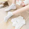 Women Socks Spring Thin White Women's Cotton Shallow Mesh Lace Small Flowers Cute Japanese Boat