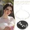 Bijoux de cheveux de mariage mariée perles blanches bandeaux simples bandeaux perlés pour femmes filles ruban chapeaux R230612