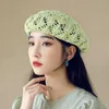 Berets avocado green милый женский берет летний бреет летний дышащий пляж Японский Рикки Универсальная шляпа G230612