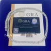 Hangende kettingen passeren diamant tester GRA certificaten 6 mm 8 mm breedte één rij 925 sterling zilver vvs moissaniet cubaanse link ketting ketting j230612