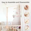 Rattles Mobiles 1Set Cartoon Wood Bed Bells For Kids Assembly Rattles Bracket Born Baby Toys Spädbarn Crib Mobil Bell Bell Baby Accessories 230612