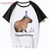 Men's T-Shirts Capybara T Shirt Streetwear Hop Funny Tshirt Men Top Harajuku Hip Tee for Male Clothing T-shirt 230612