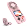 Multifunctionele 2-in-1 Handheld Fan 5W Game Console Bulit-in-500 Klassieke Retro Games Speler 2.4inch Kleurenscherm Mini Portable Folding Fans 800mAh USB Opladen