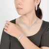 Halsband örhängen set smycken hadiyana ädla damer brud bröllop armband ring av hög kvalitet zirkonia bn7947 schmuck