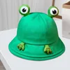 Berets Cute Cartoon Frog Bucket Hat For Women Korean Fisherman Female Panama Outdoor Hiking Beach Fishing Sunscreen Sun Caps