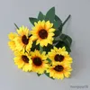 Dried Flowers Simulation of Sunflower Bouquets Fake Home Living Room Dining Table Wedding Decoration Artificial Cheap