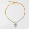 Hänge halsband halsband kvinnlig nisch design mode personlighet europeisk och amerikansk stil sömmar träffar färg kärlek flicka smycken smycken