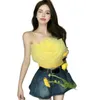 Women's sexy spaghetti strap 3D big flower gauze short tanks camis SML