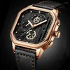 Нарученные часы Quartz Watch квадратный розовый золото