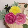 Flores decorativas 100 Uds cabeza de flor falsa espuma de aspecto realista 3,5 cm rosa Artificial DIY decoración para fiesta de boda pografía Prop