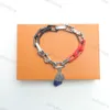 v Cool Bracelets Nouveau Bracelet Noeud en Bambou Rouge, Collier Unisexe Designer Charme Bracelets Titane Acier Inoxydable Bijoux homme Chaîne de Mode Femme 21cm 54cm avec sac