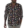 Chemises décontractées pour hommes coloré violet étoile chemise automne galaxie illustration impression hommes Cool Blouses à manches longues personnalisé Y2K vêtements grande taille