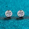 Clip-on Screw Back Smyoue 0.3-1ct 100% Real Stud Earrings for Women Bubble Round Sparkling 925 Sterling Silver Earring White Gold Color 230609