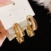 Kolczyki obręcze duże kolczyki dla kobiet złota imitacja Kryształowe przekłujanie ucho vintage projektant biżuterii nowoczesne kobiety 2023 trend