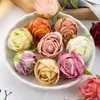 Torkade blommor 100 st konstgjorda grossist för heminredning Silk Diy Candy Box Cake Wedding Garden Roses Christmas Garland