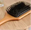 Escova Paddle Almofada de ar Cabeleireiro Pincéis de massagem de madeira Brosse Club Hiqh Qualidade Pente liso encaracolado Massageador 2 estilos