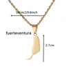 펜던트 목걸이 스페인 Fuerteventura Islands Map Stainless Steel for Women Girl Charm Chain Jewelry