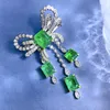 Kettingen 2023 S925 Zilveren Vlinder Broche Vrouw 10 12 Smaragd Veelzijdige Luxe Vol Diamanten Inleg