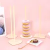 Dekoracja imprezy 1set drewniany stojak na wystawę pączkową bułeczki uchwyt pączki deserowe stoliki ścienne urodzinowe baby shower dekoracje