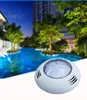 LED Underwater Swimming Pool Lights, 18W Windmilling Style RGB Color Changing, 12V 24V, Wall Surface Mounted, IP68 Waterproof, with Remote Controller