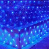 Strings LED Net Mesh String Fairy Lights 204 LEDs 3x2M 8 Modes Blue Outdoor Black Wire Waterproof Christmas Decorative Light