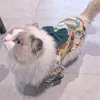 Kläder japansk stil tunn katt hundrock kimono sommar husdjur kläder för katter hundar söt tryck med bowknot kattunge sphynx kläddräkt