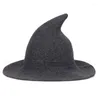 Berety Wysokiej jakości kolczaste czarownica kapelusz składana czapka Kobiety Zimowe grube wełniane czapki dzianinowe kolce na zewnątrz wiadra czapki 2023