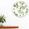 Wall Clocks Plant Green Leaf 3D Clock Modern Design Brief Living Room Decoration Kitchen Art Watch Home Decor